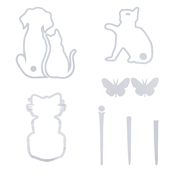 3 Sets 3 Styles PET Cute Pet Waving Tail Wiper Stickers, Reflective Waterproof Car Rear Animal Windshield Wiper Decals for Car Rear Window Decoration, Mixed Shapes, 47~273x20~219x0.2mm, 1 set/style