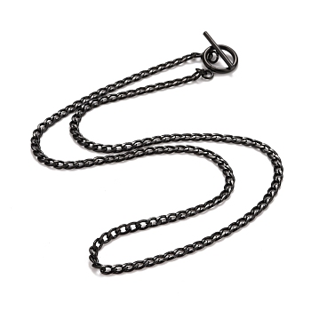 Ion Plating(IP)  304 Stainless Steel Chain Necklaces, Electrophoresis Black, 19.72 inch(50.1cm) 