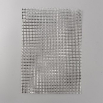 304 Stainless Steel Strainers, Mesh Sheets, Rectangle, Stainless Steel Color, 300x210x1mm