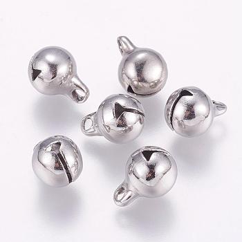 304 Stainless Steel Charms, Bell Shape, Stainless Steel Color, 9x6x6mm, Hole: 1.5mm