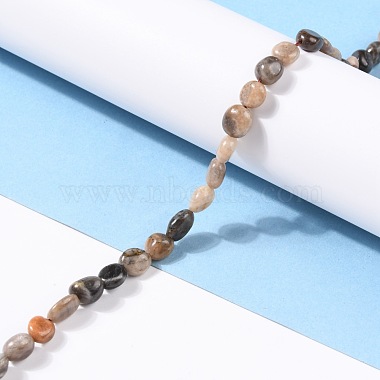 Brins de perles de sunstone noirs naturels(G-G018-03A)-4