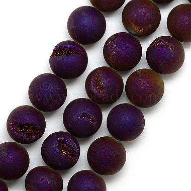 12mm Indigo Round Natural Agate Beads