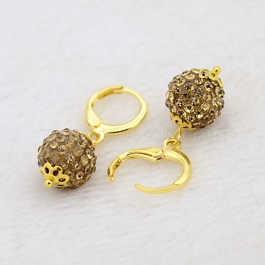 (Jewelry Parties Factory Sale)Dangling Round Ball Resin Rhinestone Earrings(EJEW-J080-14G)-2
