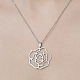 201 Stainless Steel Hollow Flower Pendant Necklace(NJEW-OY002-20)-1