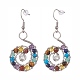 Natural & Synthetic Mixed Gemstone Braided Vortex Dangle Earrings(X-EJEW-JE04906-02)-1