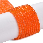 Transparent Glass Beads Strands, Faceted Round, Coral, 2mm, Hole: 0.8mm, about 175pcs/strand, 14.06~14.17 inch(35.7~36cm)(GLAA-H021-04-26)