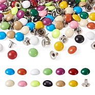 Spritewelry 130 Sets 13 Colors Enamel Rivets, with Iron and Brass Findings, Mushroom, Mixed Color, 9x5mm, 10 sets/style(FIND-SW0001-17)