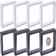 Polyethylene(PE) 3D Floating Frame Display Holder, Coin Display Stands, for Challenge Coins, AA Medallions, Jewelry, Square, Mixed Color, 9x9x2cm, 8pcs/set(ODIS-NB0001-07)