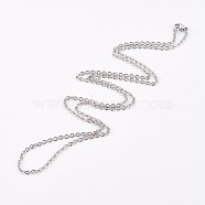 304 Stainless Steel Cable Chain Necklaces, with Lobster Clasps, Stainless Steel Color, 24.2 inch(61.5cm)(NJEW-G270-01P)