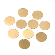 Ion Plating(IP) 304 Stainless Steel Pendants, Double Side Drawbench, Stamping Blank Tag, Flat Round, Golden, 30x1mm, Hole: 1.8mm(STAS-F271-02F-G)
