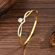 Stainless Steel Hinged Bangles, Birthstone Bangle for Women, Real 18K Gold Plated, <P>no size(ZX3186-1)