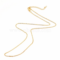 Iron Cable Chain Necklace Making, with Chain Extender & Lobster Claw Clasp, Golden, 20-1/2 inch(52cm), 0.15cm(MAK-I019-01C-G)