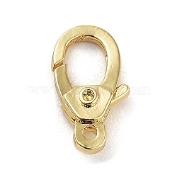 Zinc Alloy Lobster Claw Clasps, Real 14K Gold Plated, 10.5x6x3mm, Hole: 1mm(PALLOY-O003-02B)