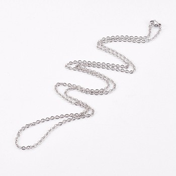 304 Stainless Steel Cable Chain Necklaces, with Lobster Clasps, Stainless Steel Color, 24.2 inch(61.5cm)