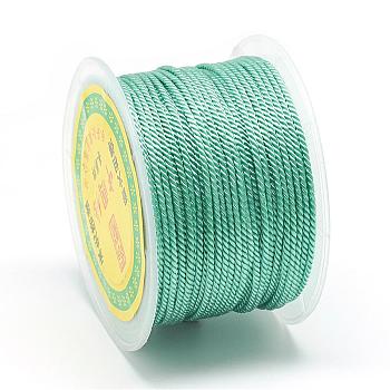 Nylon Threads, Milan Cords/Twisted Cords, Medium Aquamarine, 1.5~2mm, about 54.68 yards(50m)/roll