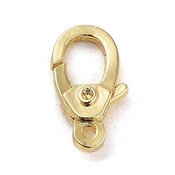 Zinc Alloy Lobster Claw Clasps, Real 14K Gold Plated, 10.5x6x3mm, Hole: 1mm