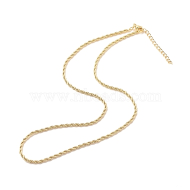 女性のための真鍮ツイスト ロープ チェーン ネックレス(NJEW-P265-15G)-2