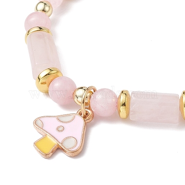 natürlichen Rosenquarz Perlen Armbänder(BJEW-JB09468)-4