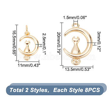 16Pcs 2 Style Brass Pendants(KK-AR0003-19)-2