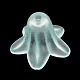 Perles de fleurs acryliques transparentes givrées cyan clair(X-PLF018-13)-2