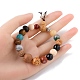 bracelet extensible en perles rondes avec pierres précieuses mélangées naturelles(BJEW-YW0001-05)-5