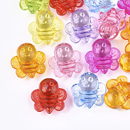 Transparent Acrylic Shank Buttons, Bees, Mixed Color, 26x25x13mm, Hole: 2mm, about 150pcs/500g(TACR-S133-133)