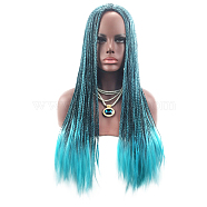 Women's Anime Cosplay Wigs, Long Braided Synthetic Wigs, High Temperature Heat Resistant Fiber, DarkTurquoise, 29.52inches(75cm)(OHAR-I017-01)