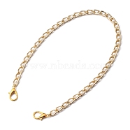 Bag Handles, Wallet Chains, with Aluminium Curb Chains, White ABS Plastic Imitation Pearl Beads and Zinc Alloy Lobster Claw Clasps, for Bag Straps Replacement Accessories, Golden, 16.53 inch(42cm)(AJEW-BA00023-01)