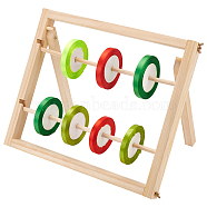 2-Tier Wooden Craft Ribbon Organizer Storage Rack, Wire Spool Storage Stand, for Gift Wrapping, Arts & Crafts Items, PeachPuff, 26.5x42.5x30.5cm(ODIS-WH0030-65)