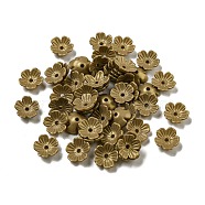Opaque Acrylic Beads Caps, 5 Petals Flower, Camel, 10.5x11x4mm, Hole: 1.6mm, about 3846 pcs/500g(OACR-Z018-05E)
