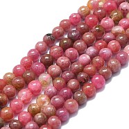 Natural Rhodonite Beads Strands, Round, 4.5~5mm, Hole: 0.8mm, about 78pcs/strand, 15.55''(39.5cm)(G-K245-A11-02)