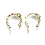 Brass Cuff Earrings, Cadmium Free & Nickel Free & Lead Free, Twist, Real 16K Gold Plated, 16x13~14x3.5mm, Inner Diameter: 9~10mm(EJEW-S201-243G-NR)