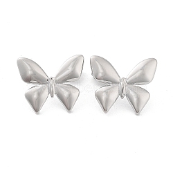 304 Stainless Steel Stud Earrings, Butterfly, Stainless Steel Color, 16.5x19.5mm(EJEW-H115-11P)