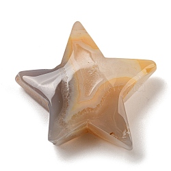 Natural Cherry Blossom Agate Carved Healing Star Figurines, Reiki Energy Stone Display Decorations, 45~55mm(PW-WG47898-01)