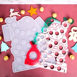 DIY Christmas Santa Claus Display Decoration Silicone Molds, Resin Casting Molds, for UV Resin & Epoxy Resin Craft Making, White, 407x346x6mm, Hole: 31mm, Inner Diameter: 45~397x120~285mm(DIY-G058-C01)