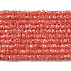 Synthetic Luminous Stone Beads Strands, Faceted, Round, Glow in the Dark, Orange Red, 3x2mm, Hole: 0.6mm, about 156pcs/strand, 14.17 inch(36cm)(G-C086-01A-04)