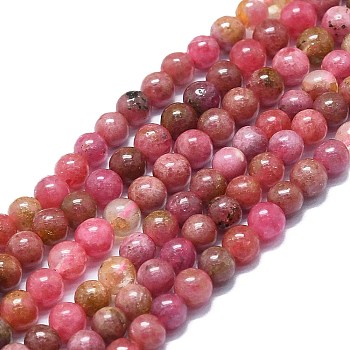 Natural Rhodonite Beads Strands, Round, 4.5~5mm, Hole: 0.8mm, about 78pcs/strand, 15.55''(39.5cm)