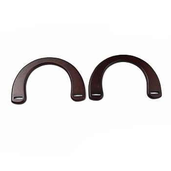 Wood Bag Handles, for Bag Handles Replacement Accessories, U-shaped, Coconut Brown, 185x125x9mm, Hole: 22.5x6mm