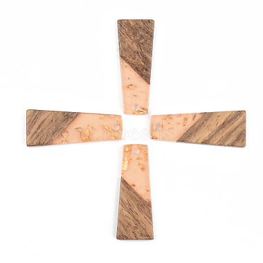 Transparent Resin & Walnut Wood Pendants(RESI-S389-040A-B)-2