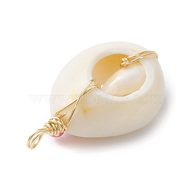 Natural Cowrie Shell Pendants(PALLOY-JF02266)-4