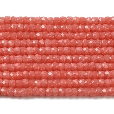 Orange Red Round Synthetic Gemstone Beads