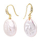 Baroque Natural Pearl Dangle Earrings with Cubic Zirconia(PEAR-N020-15B)-1