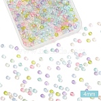 720Pcs 9 Colors Transparent Baking Paint Glass Beads, Faceted, Rondelle, Mixed Color, 4~4.5x3.5mm, Hole: 1mm, 80pcs/color(DGLA-YW0001-48B)