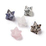 Natural Mixed Gemstone Beads, No Hole, Carved, Merkaba Star, 12.5x12.5x12.5mm(G-A205-M)