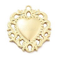Brass Pendants, Heart, Real 14K Gold Filled, 31.5x27x2.5mm, Hole: 2.5mm(KK-I707-03G)