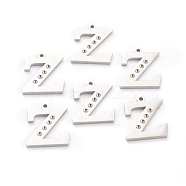 304 Stainless Steel Pendant Rhinestone Settings, Letter, Stainless Steel Color, Letter.Z, Z: 16x14x1.5mm, Hole: 1.2mm, Fit for 1.6mm Rhinestone(STAS-F267-09Z-P)