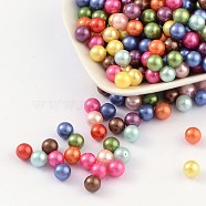 ABS Plastic Imitation Pearl Round Beads, Dyed, No Hole, Mixed Color, 8mm, about 1500pcs/bag(MACR-F033-8mm-M)