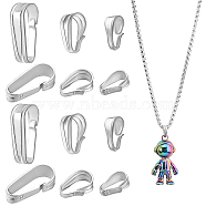 Elite 12Pcs 3 Size 925 Sterling Silver Snap on Bails, Silver, 6.5~8x2.5~4x3.5~5mm, 4Pcs/style(STER-PH0001-60)