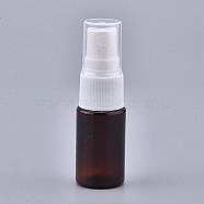 Empty Portable PET Plastic  Spray Bottles, Fine Mist Atomizer, with Dust Cap, Refillable Bottle, Coconut Brown, 7.55x2.3cm, Capacity: 10ml(0.34 fl. oz)(MRMJ-K002-B11)