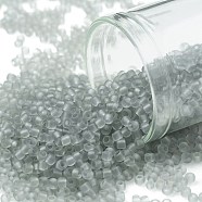 TOHO Round Seed Beads, Japanese Seed Beads, (9AF) Matte Black Diamond, 11/0, 2.2mm, Hole: 0.8mm, about 5555pcs/50g(SEED-XTR11-0009AF)